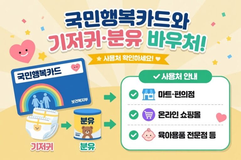 국민행복카드 기저귀·분유 바우처 사용처 확인