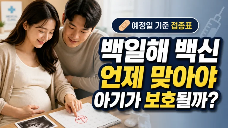 출산예정일을 기준으로 가족 백일해 예방접종 시기를 계산하는 모습